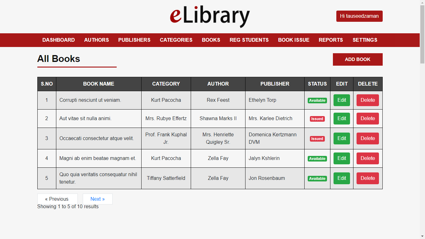 Laravel Library Management System